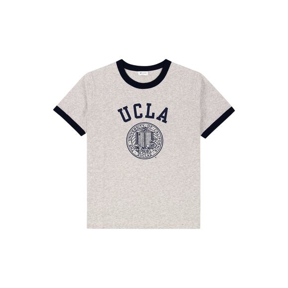 Sporty & Rich 'Crest' Grey Cotton Ringer Tee Size XS - NWT - Picture 1 of 5